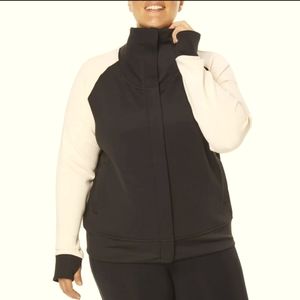 Black + pink bomber athletic jacket